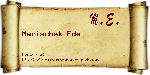 Marischek Ede névjegykártya